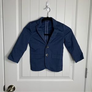 J Crew navy‎ blue Ludlow boys suit blazer jacket size 4 kids stretch chino